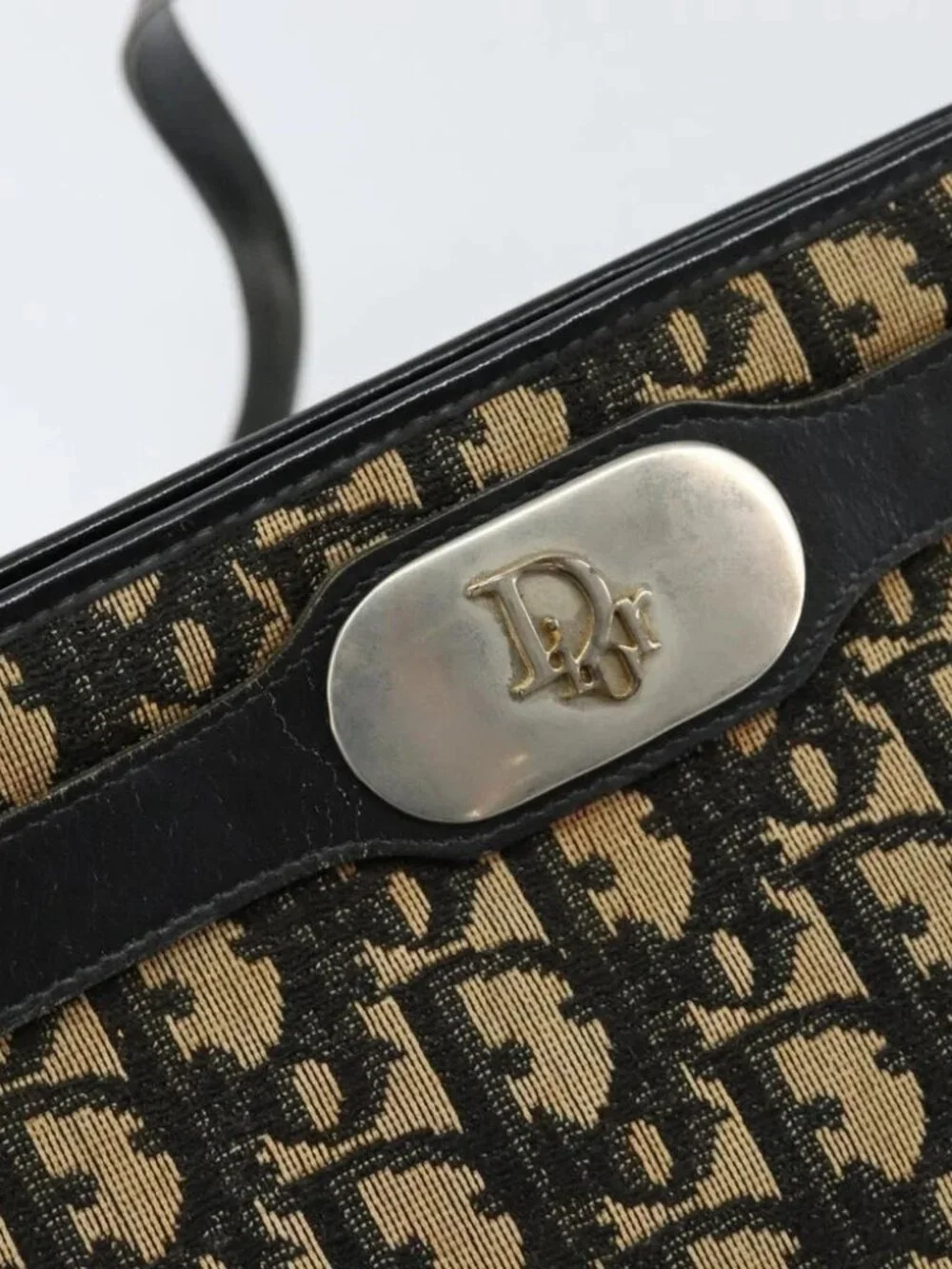 Christian Dior Trotter Canvas Shoulder Bag Navy Auth - Picture 10 of 16